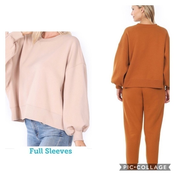 Dusty Teal or Black Two Piece Sweatshirt & Pants - Picture 4 of 5